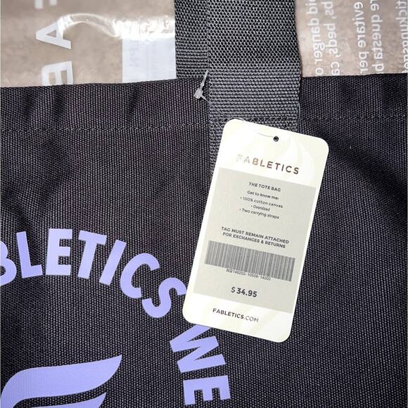 New Fabletics Oversized Tote Bag Pewter/Hazy Iris - Picture 4 of 6